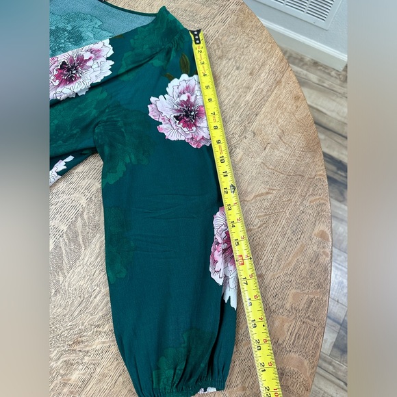 Aleah Dress Plenty by Tracy Reese Anthropologie Floral Faux Wrap Green medium - Picture 14 of 16